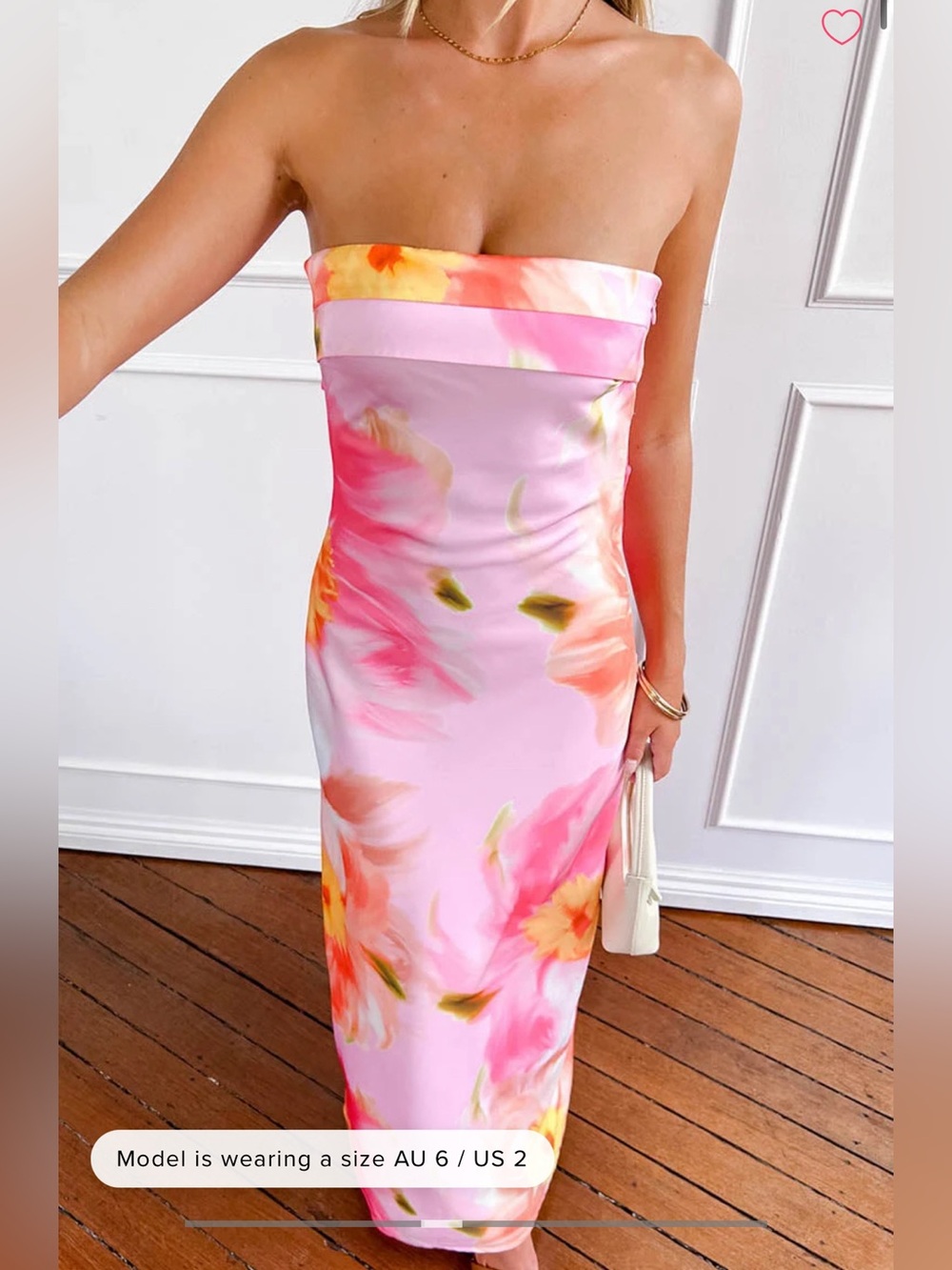 NWT US 6 Maiah Pink Floral Print Maxi Dress Beginning Boutique